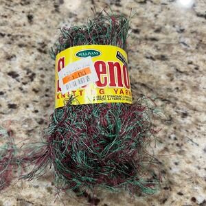 Sullivans Seno Knitting Yarn Spiced Pine Green Burgundy Eyelash 44 Yards‎ 89288